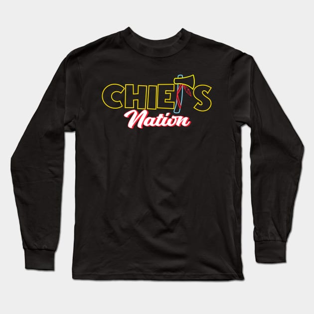 Chiefs Nation Long Sleeve T-Shirt by Zivanya's art